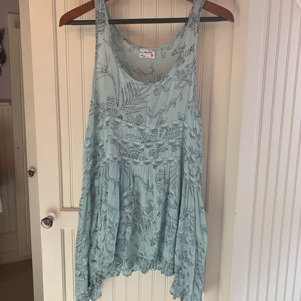 Blue patterned dress